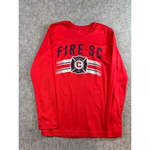 Chicago Fire SC MLS Soccer Jersey Long Sleeve Shirt Youth Medium Red Sportswear